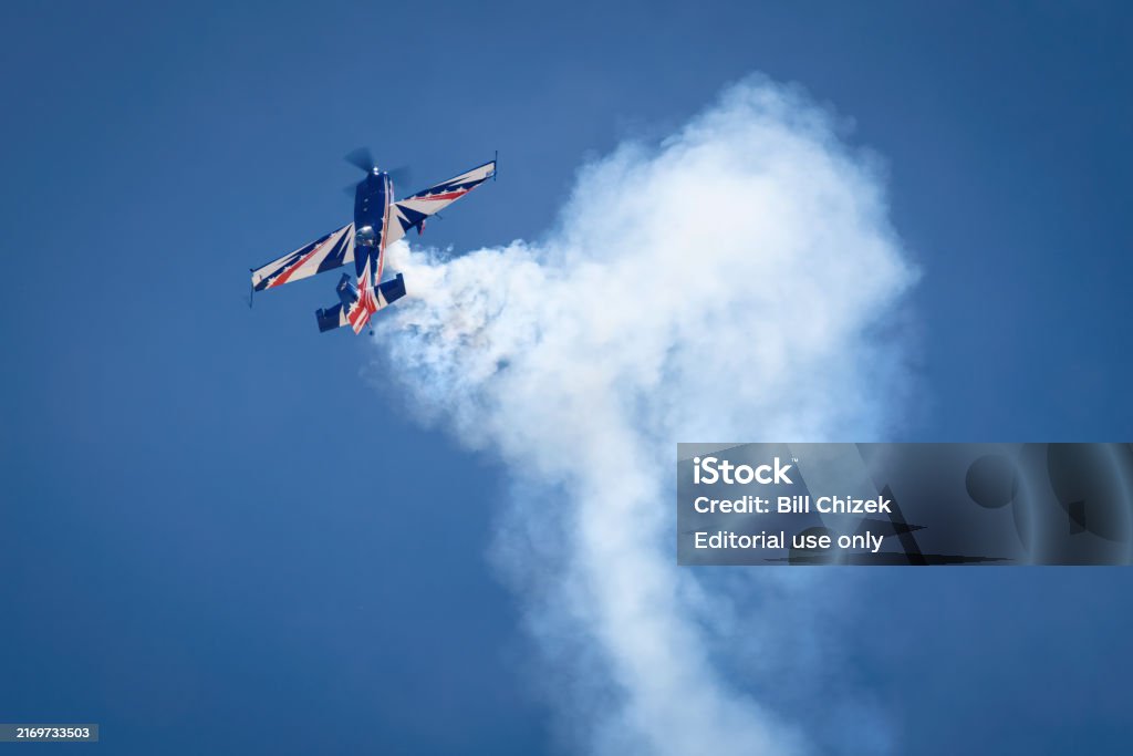 Alamogordo, New Mexico, USA - June 2, 2024: Australian aerobatic champion, Aarron Deliu, performs in the Legacy of Liberty Airshow at Holloman Air Force Base.